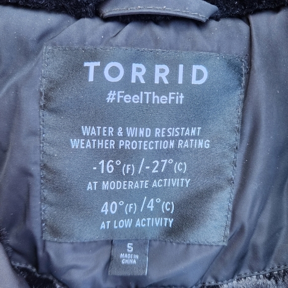 Torrid Black Fit & Flare Hooded Quilted Puffer Coat Women's Plus Size 5X EUC - Picture 12 of 14